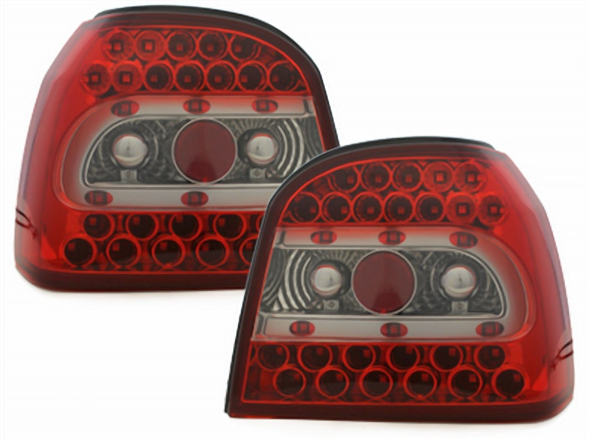 LED Rückleuchten für VW Golf 4 rot mit Klarglas-Optik und Chrom-Akzenten