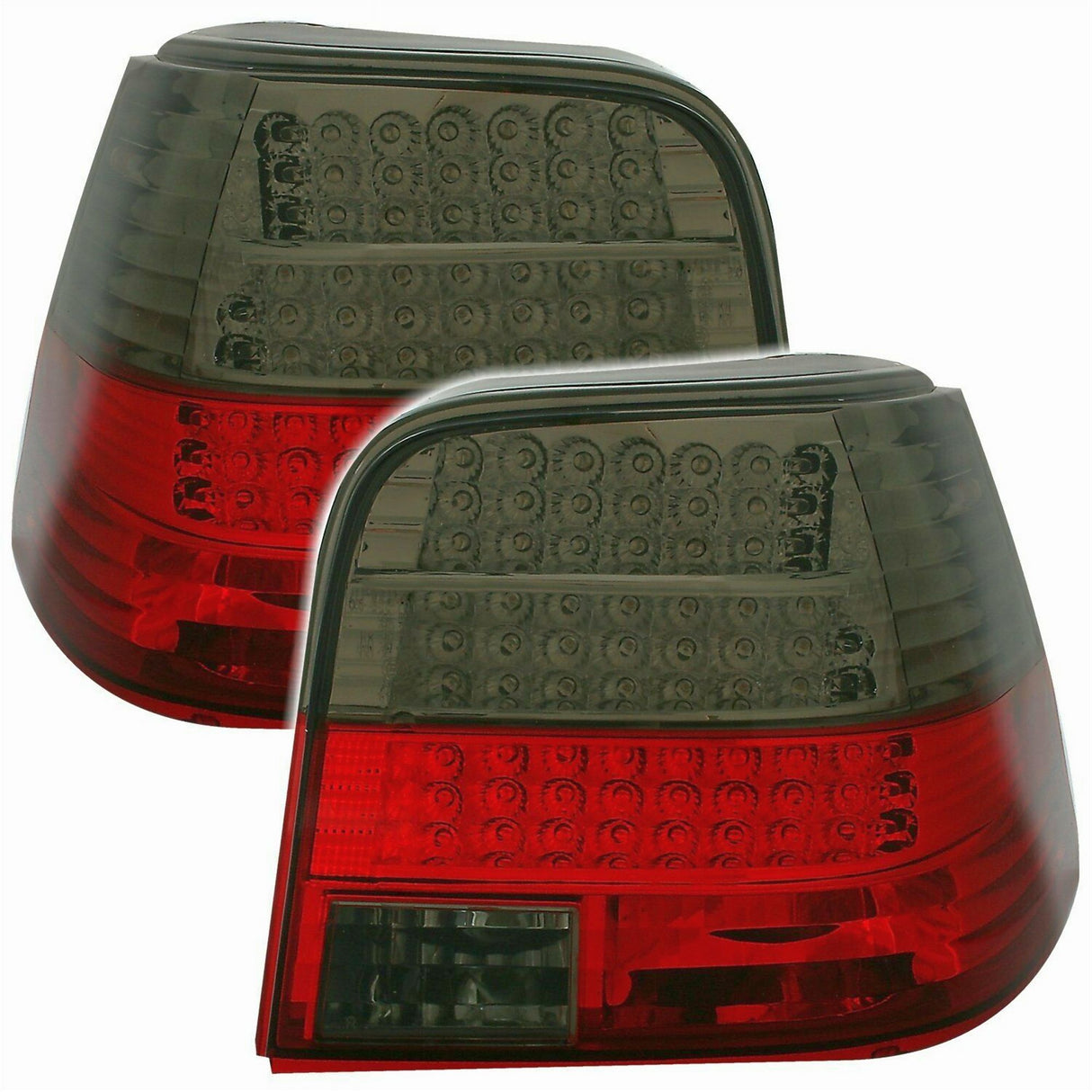 LED Rückleuchten für VW Golf 4 schwarz getönt mit roten Akzenten, Tuning Zubehör