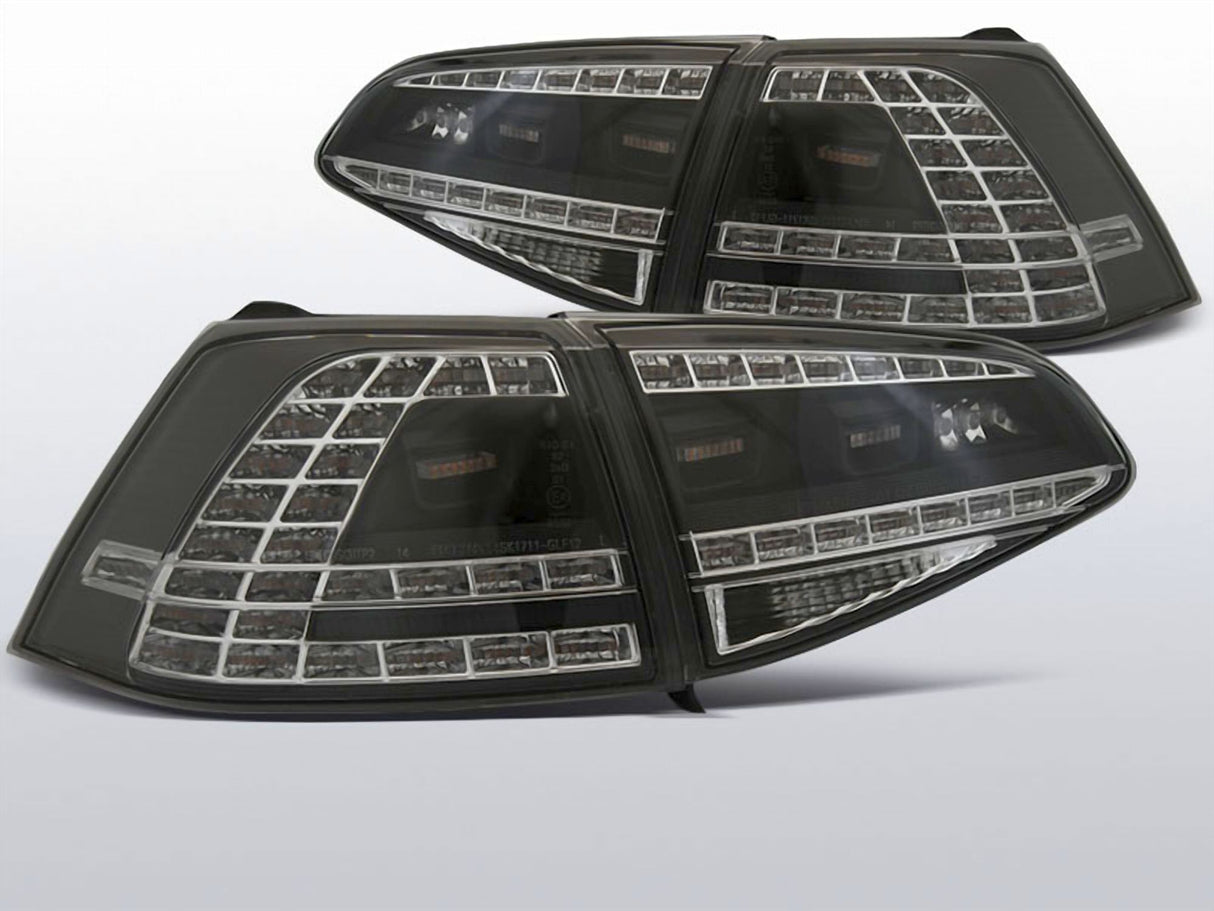 Schwarze LED Rückleuchten für VW Golf 7 mit Gitterdesign, Tuning Rücklichter