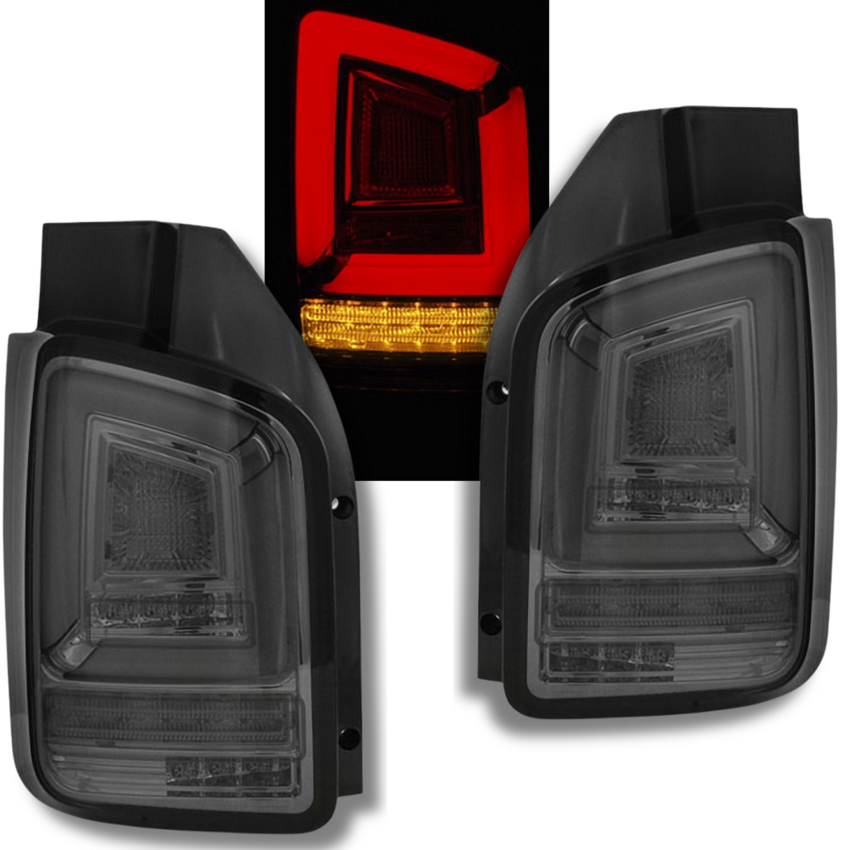 Voll LED Lightbar Rückleuchten Set Smoke für VW T5 Transporter 2003–2009 mit dynamischen Blinkern