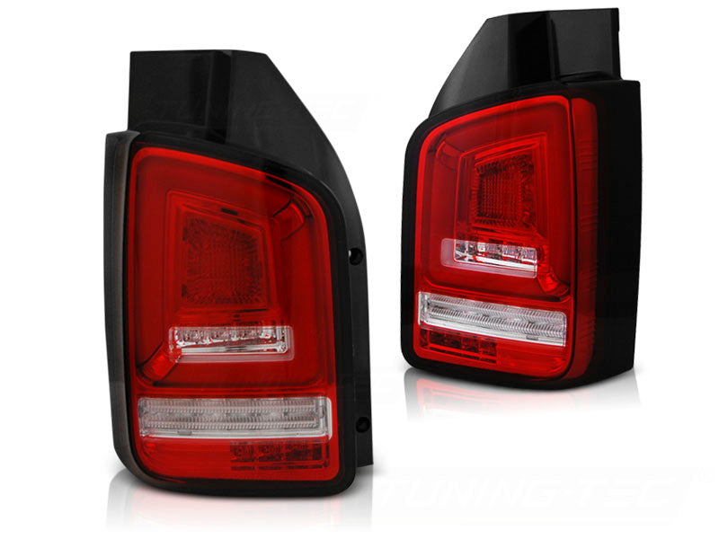 LED Rückleuchten für VW T5 Transporter Multivan Caravelle rot schwarz Tuning