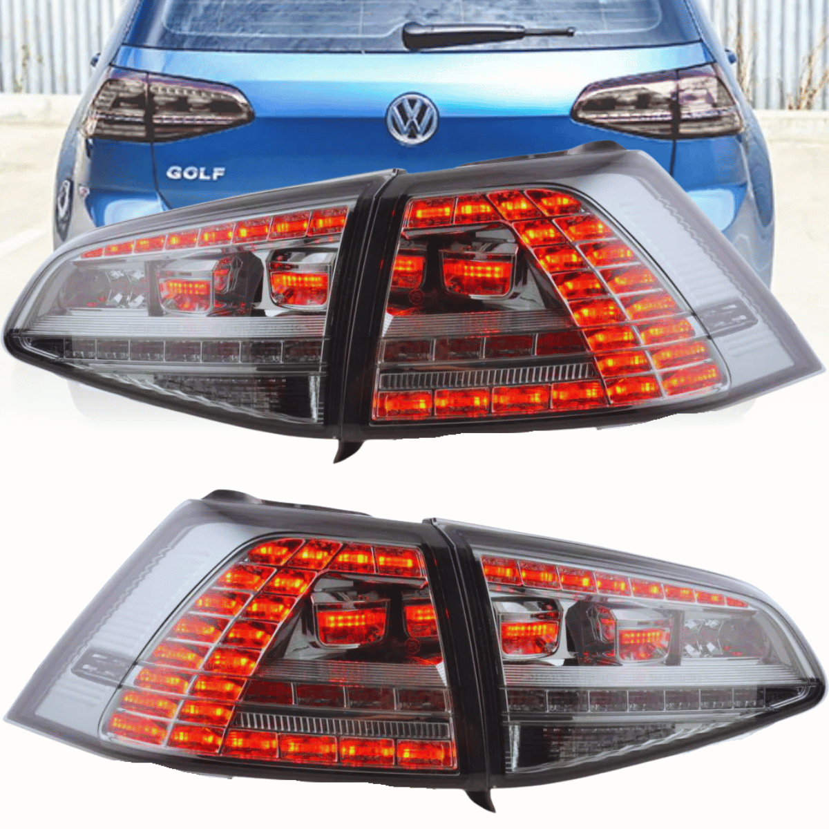 LED Rückleuchten Set Smoke mit dynamischem Blinker für VW Golf 7 Schrägheck 2013-2017