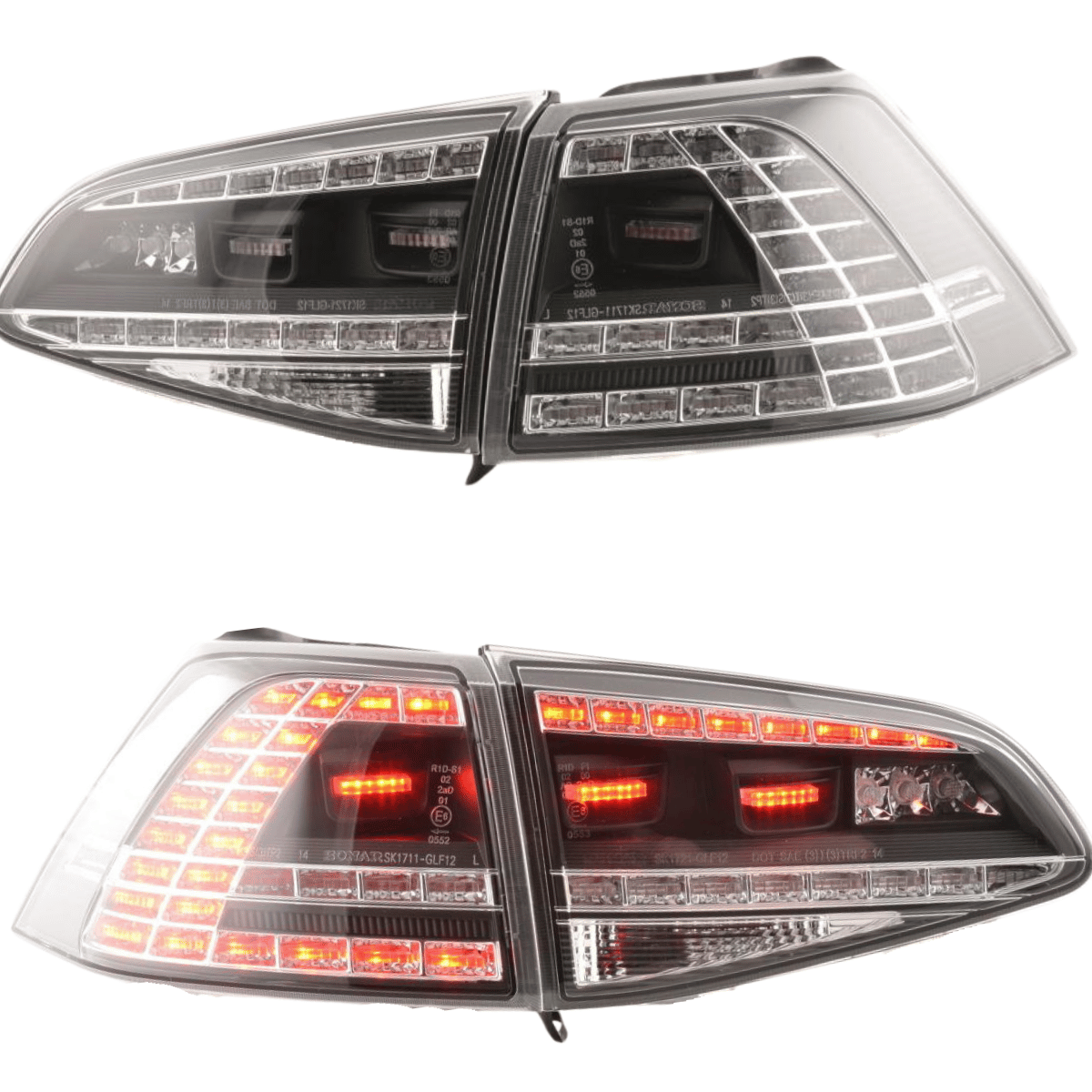 LED Rückleuchten Set Schwarz mit dynamischem Blinker für VW Golf 7 Schrägheck 2013-2017