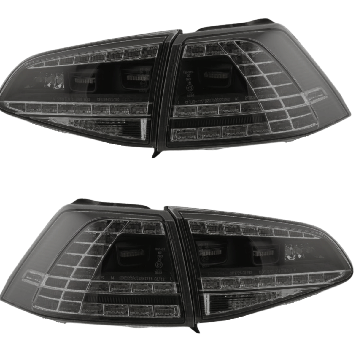 LED Rückleuchten Set Schwarz-Smoke mit dynamischem Blinker für VW Golf 7 Schrägheck 2013-2017