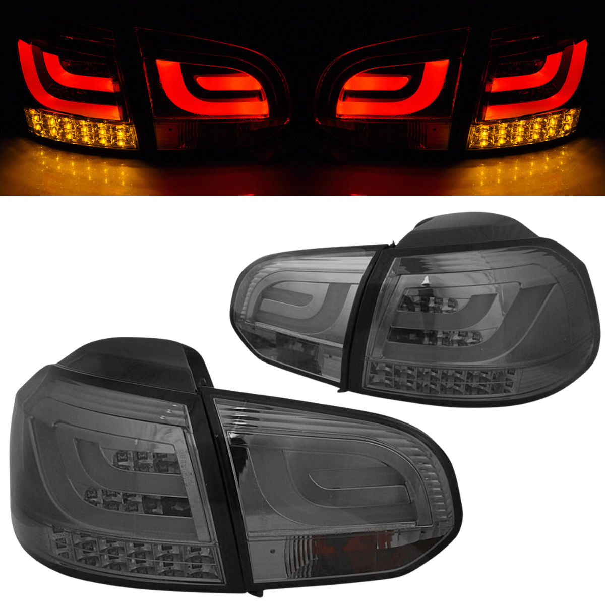 LED Lightbar Rückleuchten Smoke Set für VW Golf 6 VI (10.2008–2012)