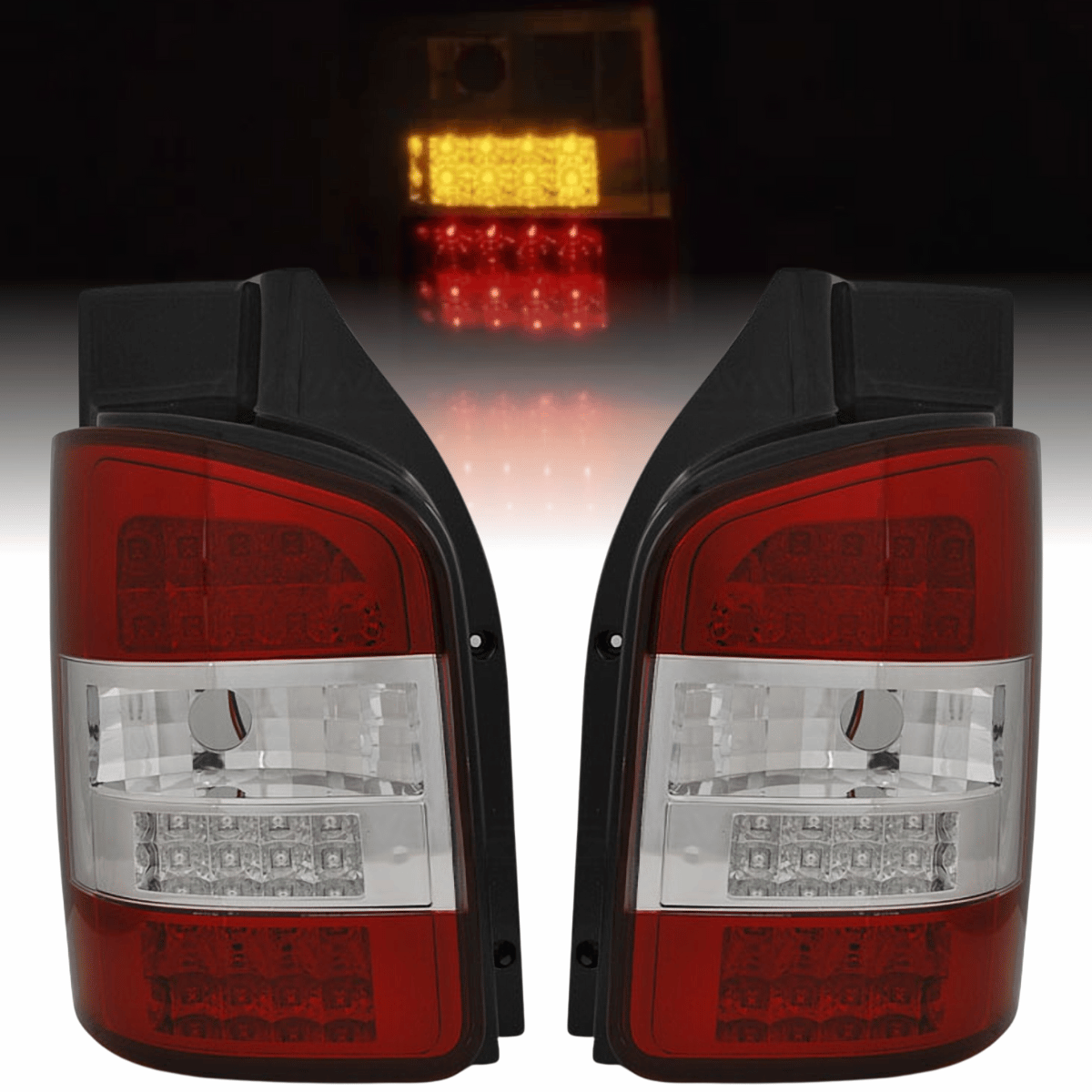 LED Rückleuchten Set Rot für VW T5.2 GP Transporter 2010–2015 Doppelflügeltüren