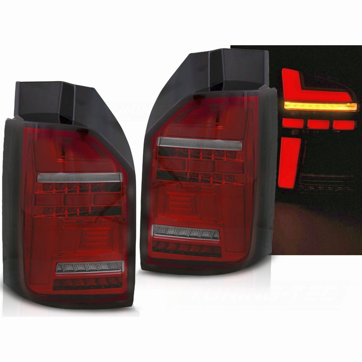 LED LightBar Rückleuchten rot smoke für VW T6/1 mit dynamischem Blinker