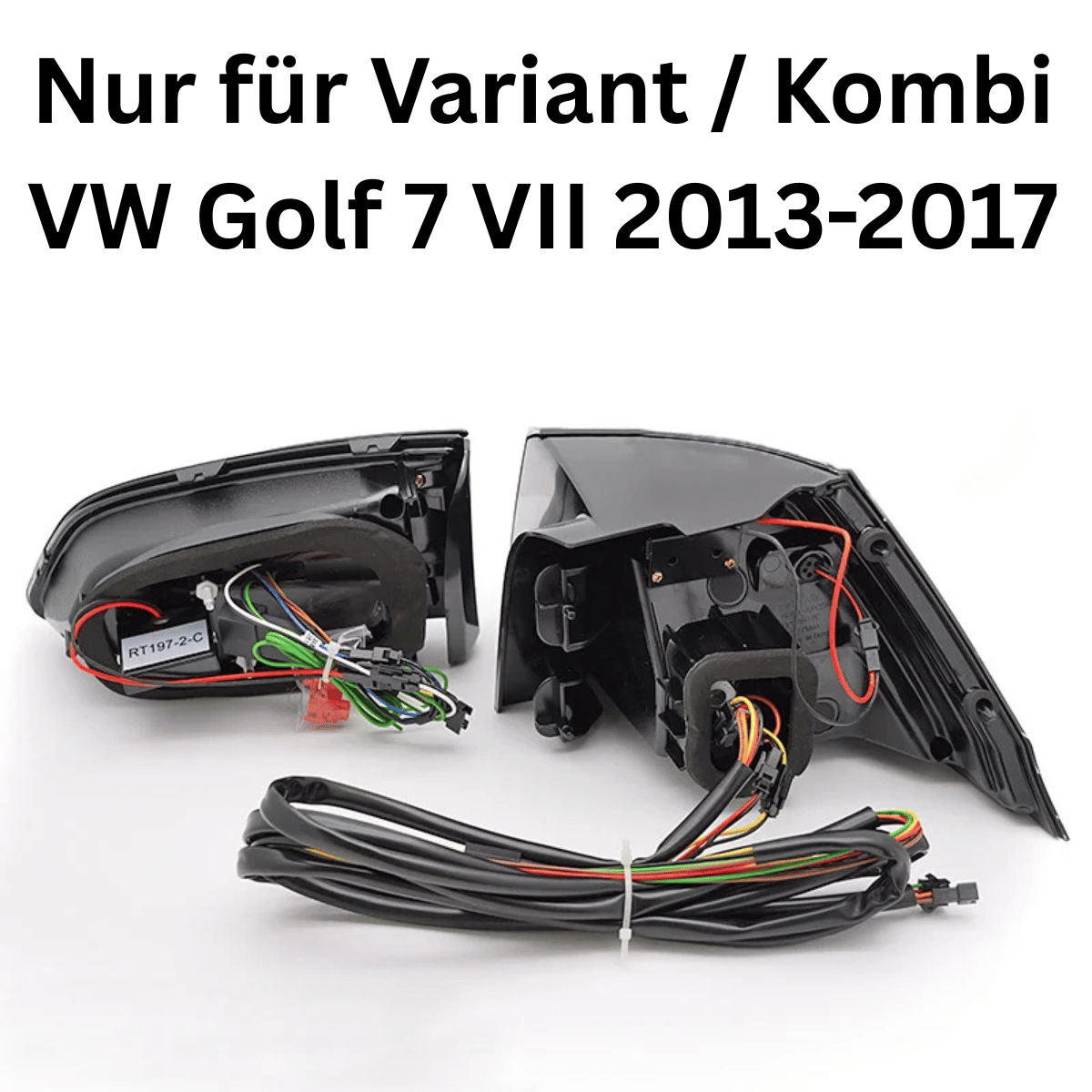 Voll LED Rückleuchten Set für VW Golf 7 Variant 2013–2017 Schwarz-Smoke mit Lightbar und dynamischem Blinker