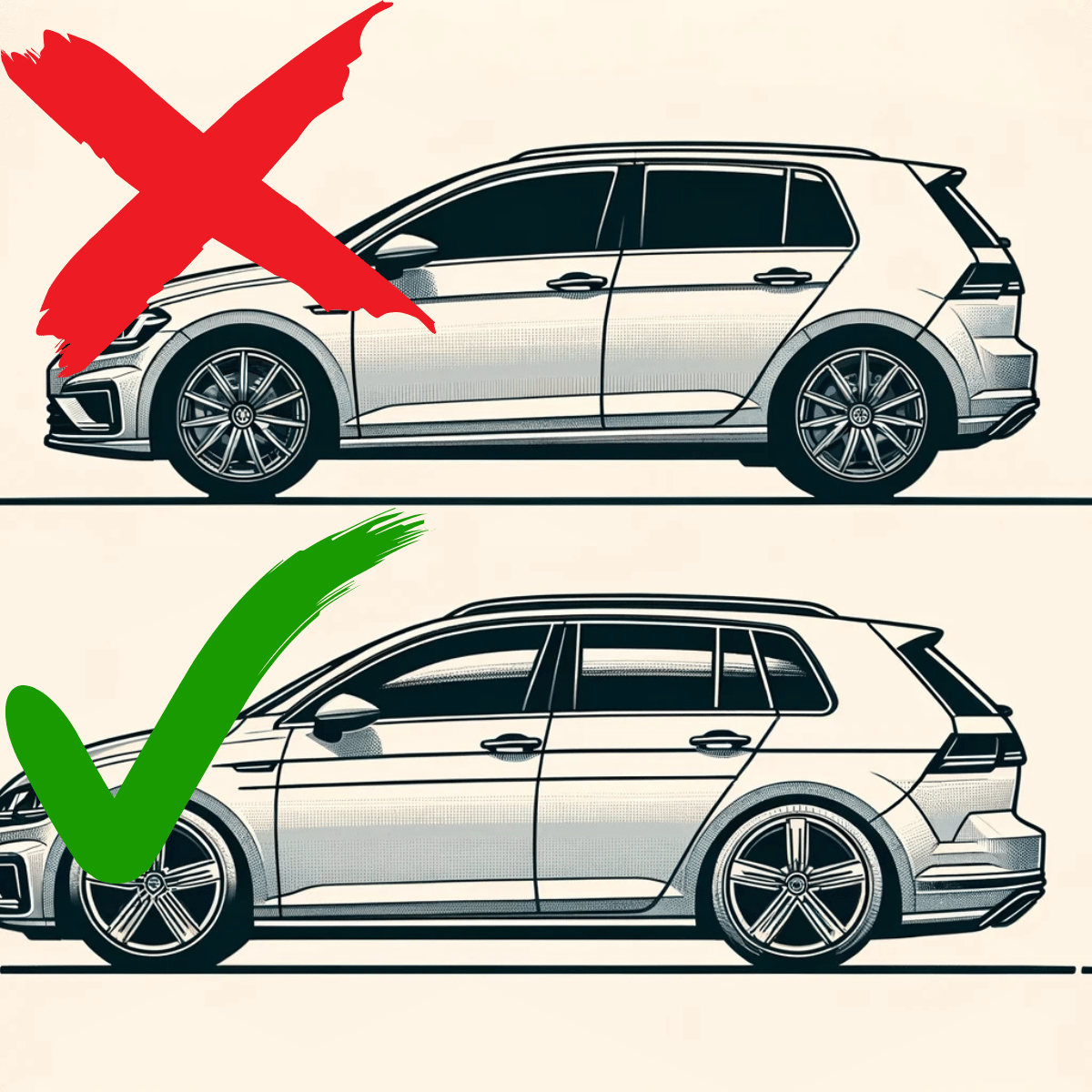 Voll LED Rückleuchten Set für VW Golf 7 Variant 2017–2019 in Schwarz-Smoke mit dynamischem Blinker / LightBar