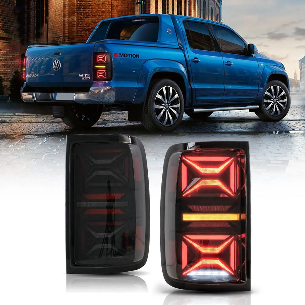LED dynamische Rückleuchten Set VW Amarok I 2H 2009-2022 smoke, mit X-Design