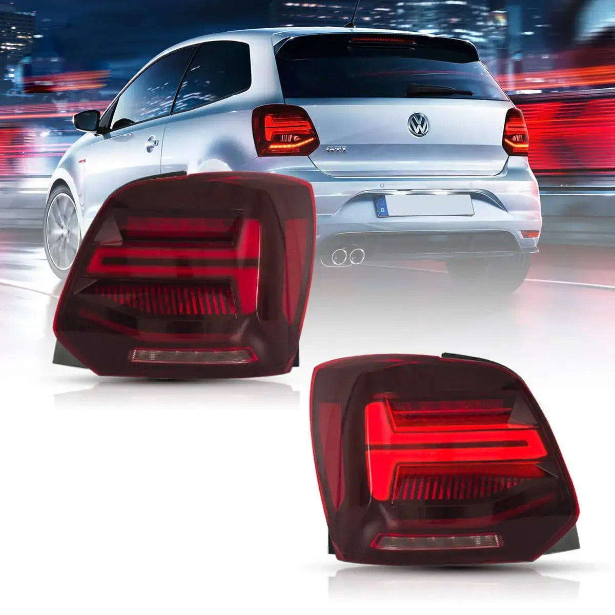 LED Light Bar Rückleuchten Set rot für VW Polo 2009-2017 dynamische Blinker