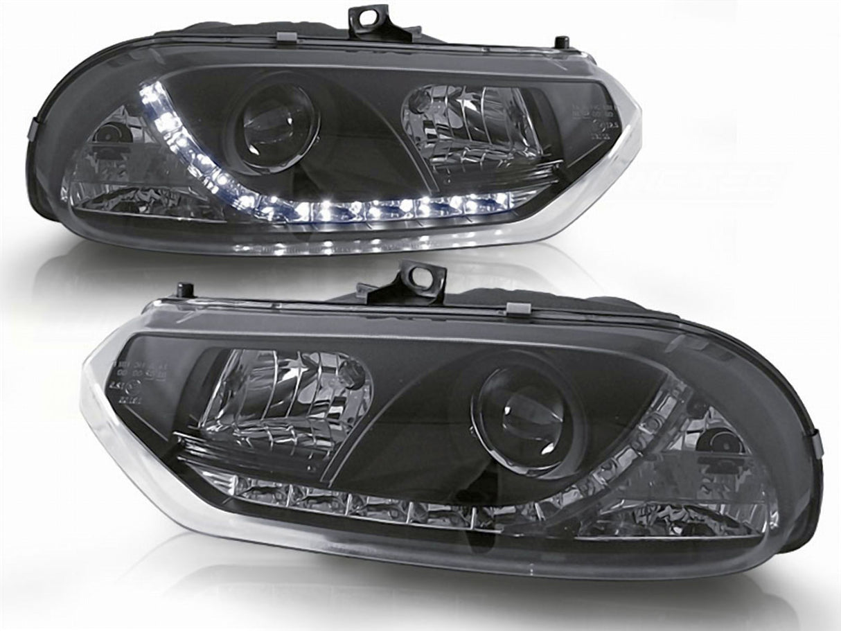 Schwarze LED Scheinwerfer Set für Alfa Romeo 156 10.1997-06.2003 mit Tagfahrlicht-Optik