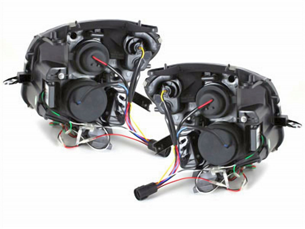 LED Scheinwerfer für BMW E90 E91 mit Tagfahrlicht Funktion und schwarzem Gehäuse