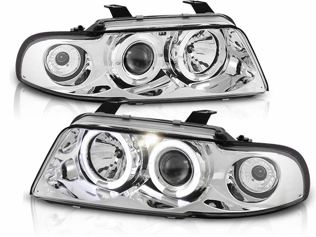 Angel Eyes Scheinwerfer Set in chrom für Audi A4 B5 1995-1998