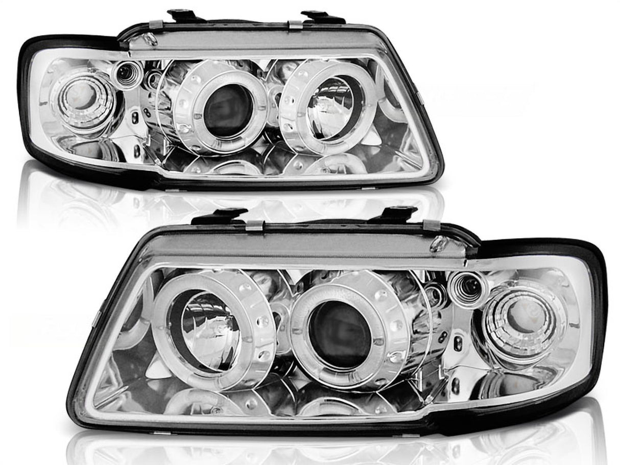 Chrom LED Angel Eyes Scheinwerfer Set Audi A3 8L 1996-2000 CR-Tuning