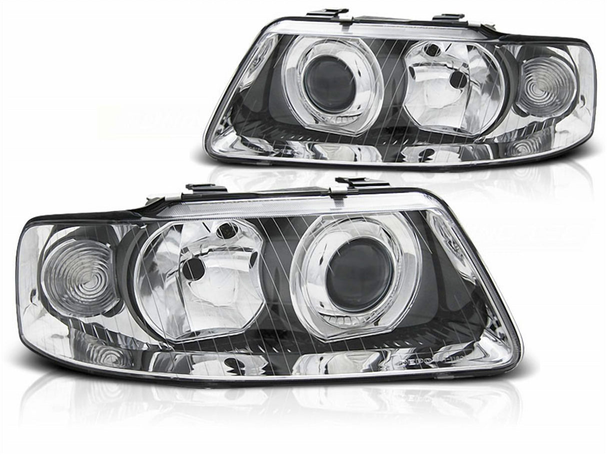 Klarglas Scheinwerfer für Audi A3 2000-2003, LED Tagfahrlicht Optik, Tuning Scheinwerfer
