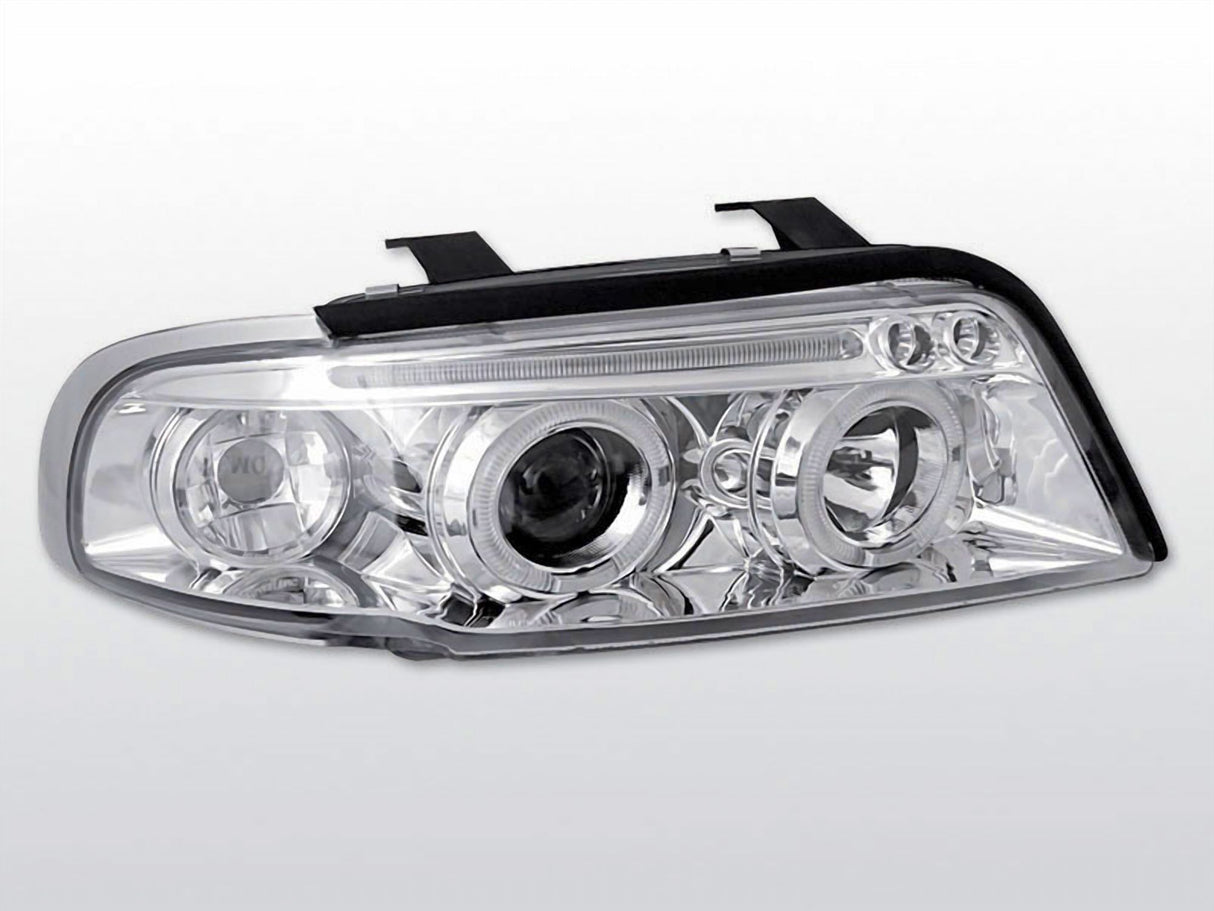 LED Angel Eyes Scheinwerfer Set in chrom für Audi A4 11.1994-12.98