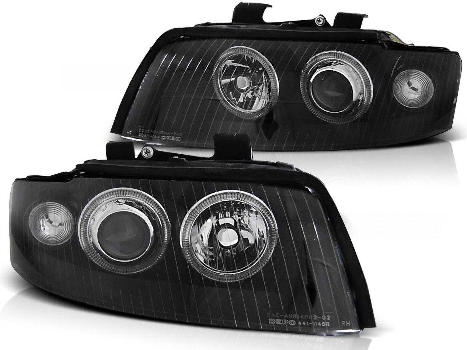 Angel Eyes Xenon Scheinwerfer in schwarz D1S für Audi A4 10.2000-10.2004