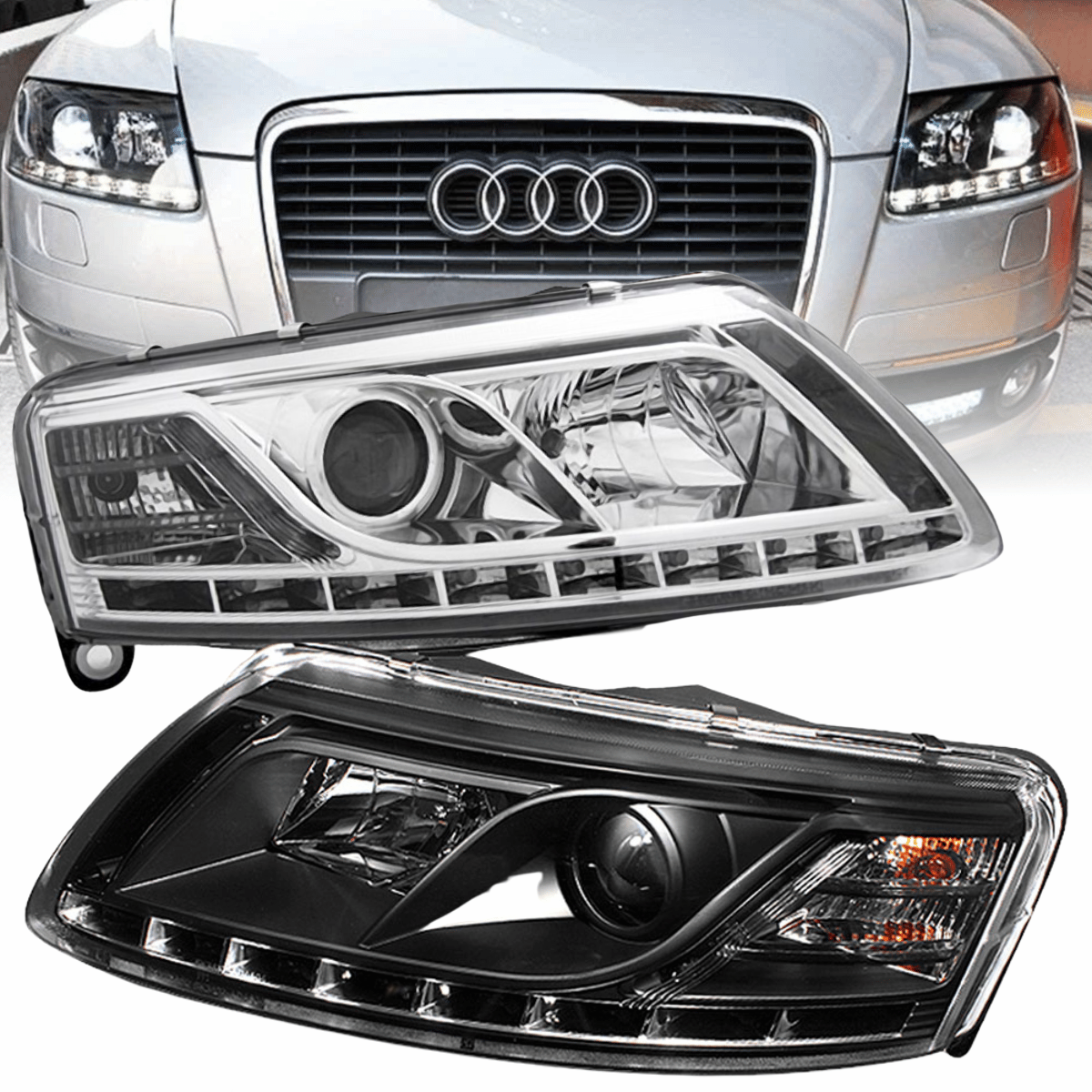 Xenon Scheinwerfer Set für Audi A6 C6 2004–2008 mit LED Tagfahrlicht