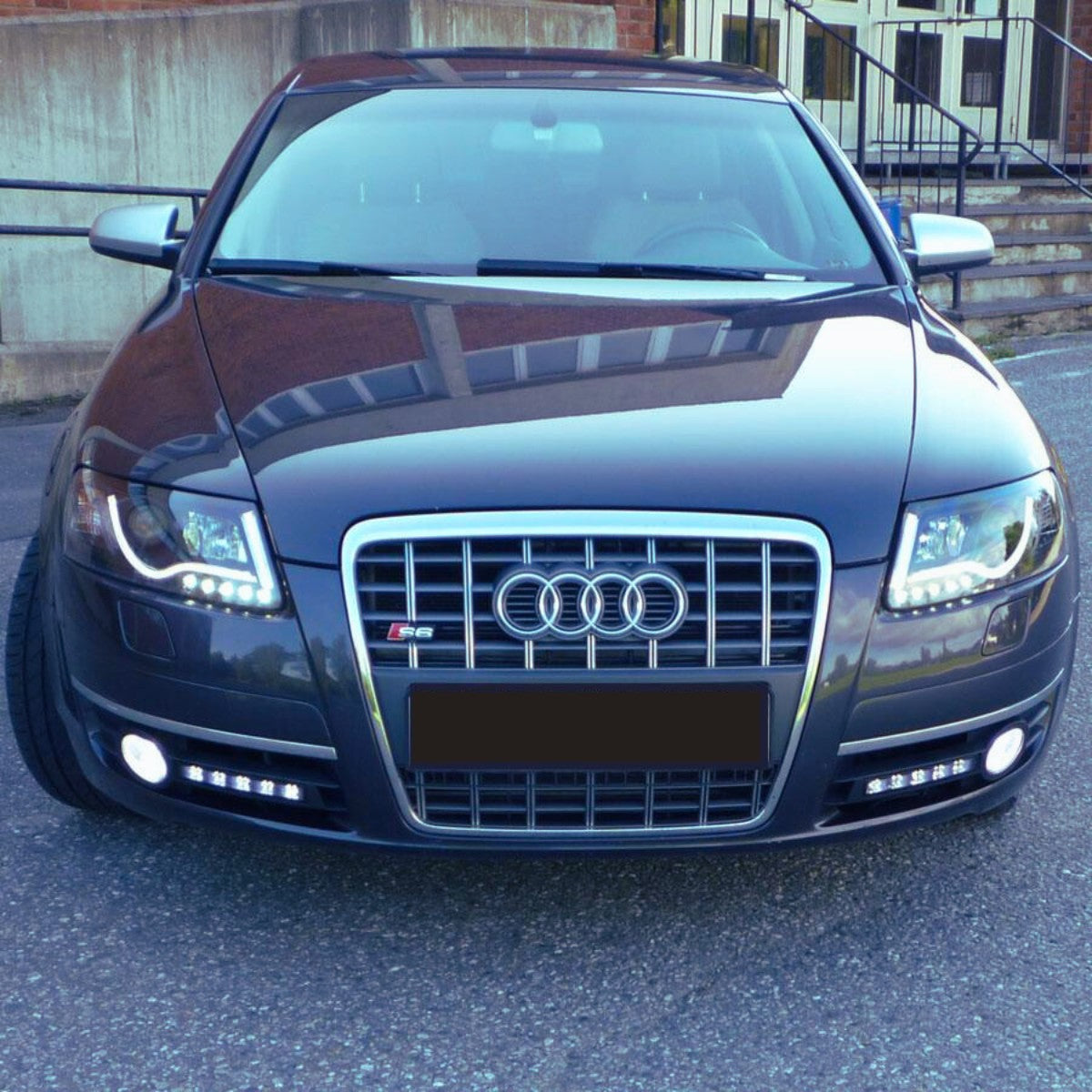 Led Light Tube Scheinwerfer in schwarz für Audi A6 C6 4F 04.2004-2008