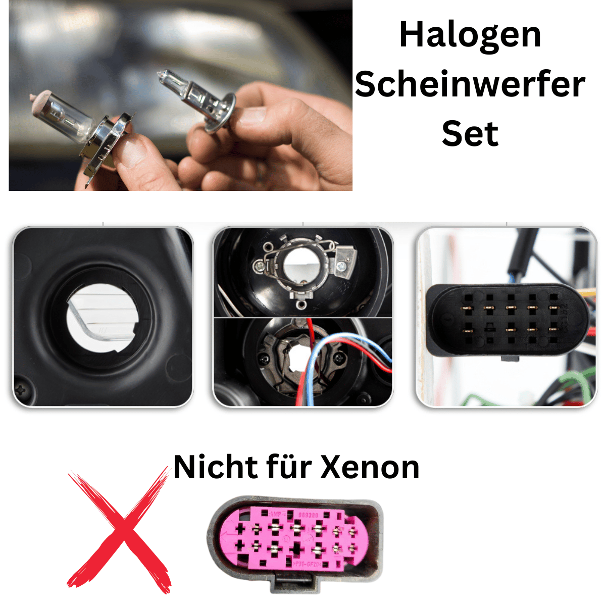 Led Light Tube Scheinwerfer in schwarz für Audi A6 C6 4F 04.2004-2008