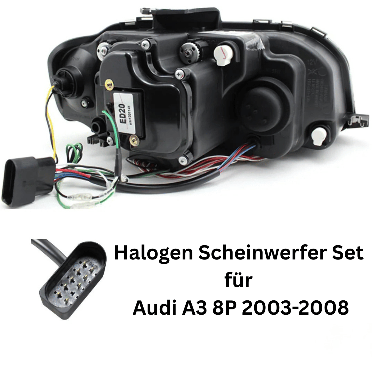 LED Scheinwerfer LightTube Set für Audi A3 8P 2003-2008- in schwarz