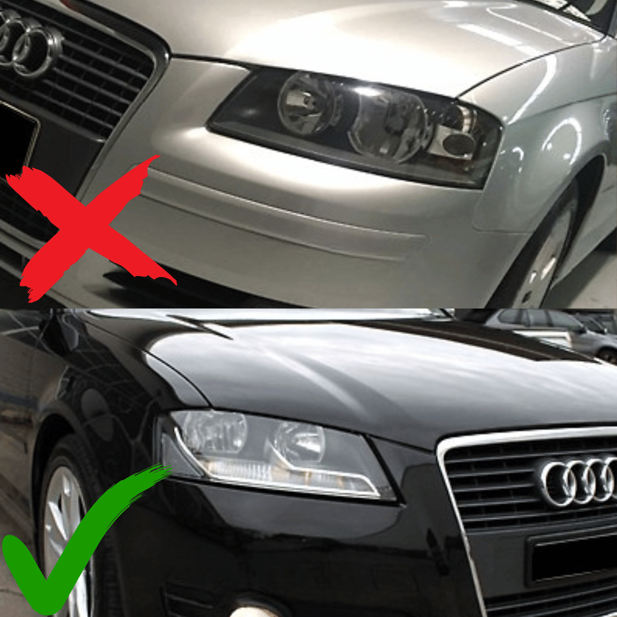 LED Scheinwerfer schwarz mit Tagfahrlicht-Optik, passend für Facelift Modelle für Audi A3 8P
