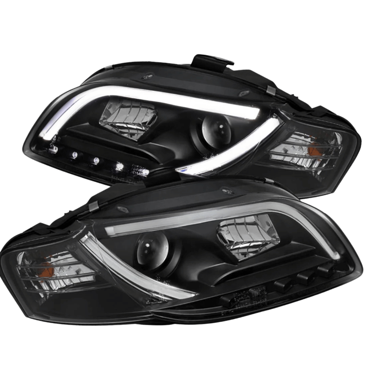 Led Tagfahrlicht Scheinwerfer in schwarz für Audi A4 B7 2004-2008- mit Stellmotor