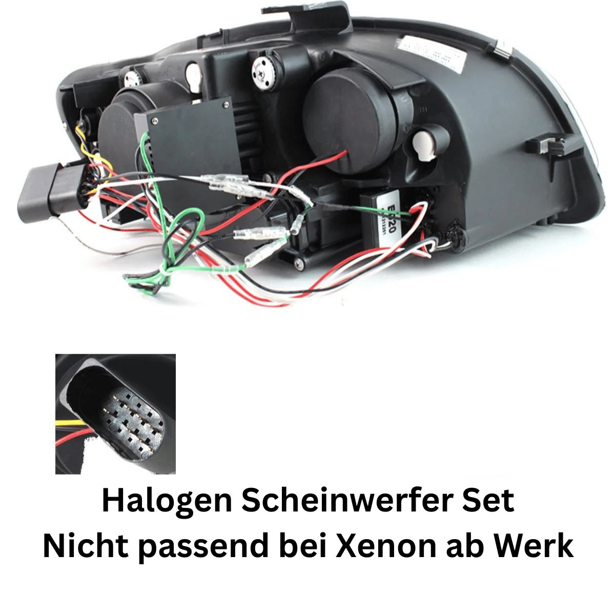 Led Tagfahrlicht Scheinwerfer in schwarz für Audi A4 B7 2004-2008- mit Stellmotor