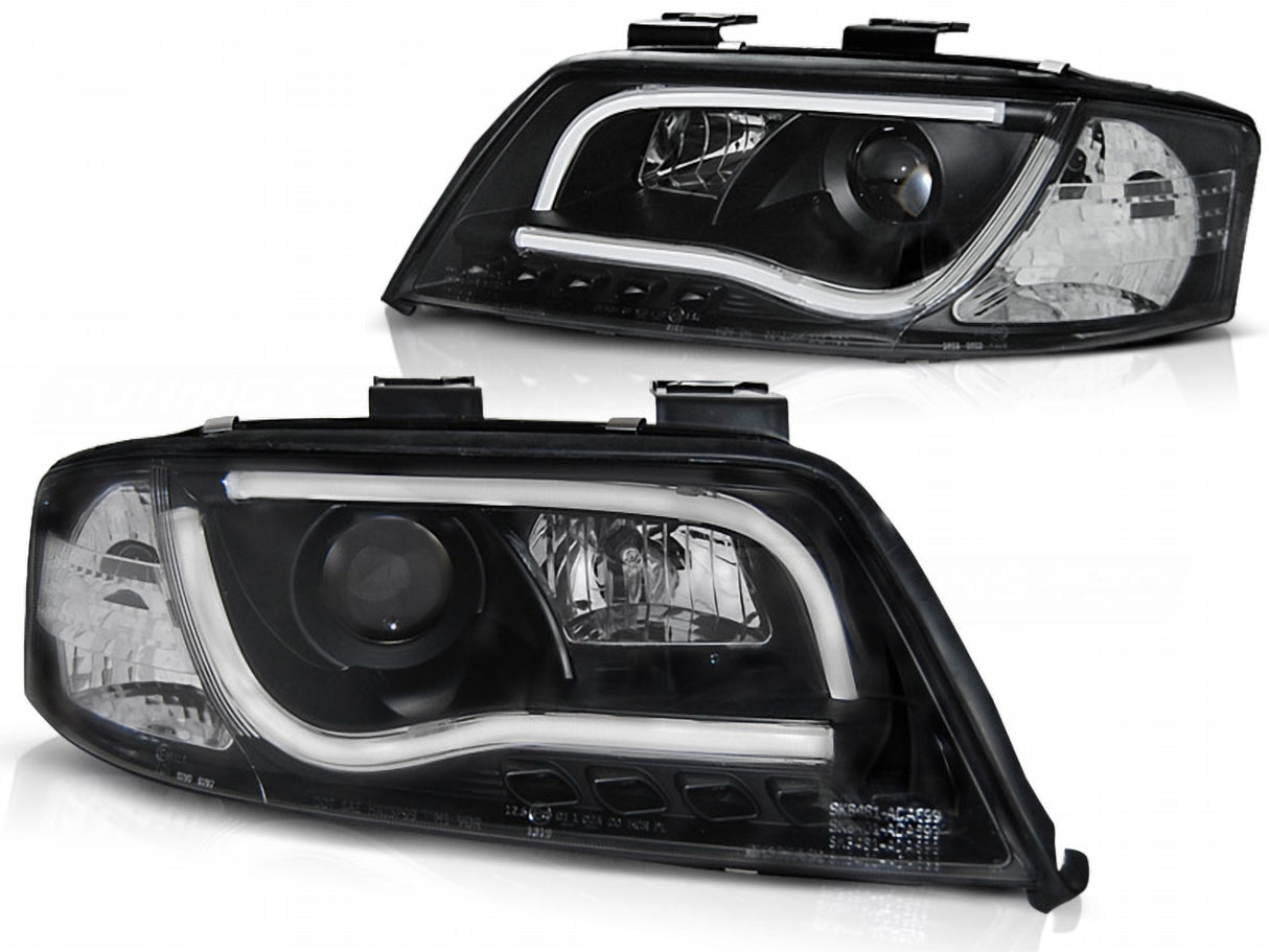 LED Scheinwerfer Set schwarz für Audi A6 97-01 mit Tagfahrlicht-Optik