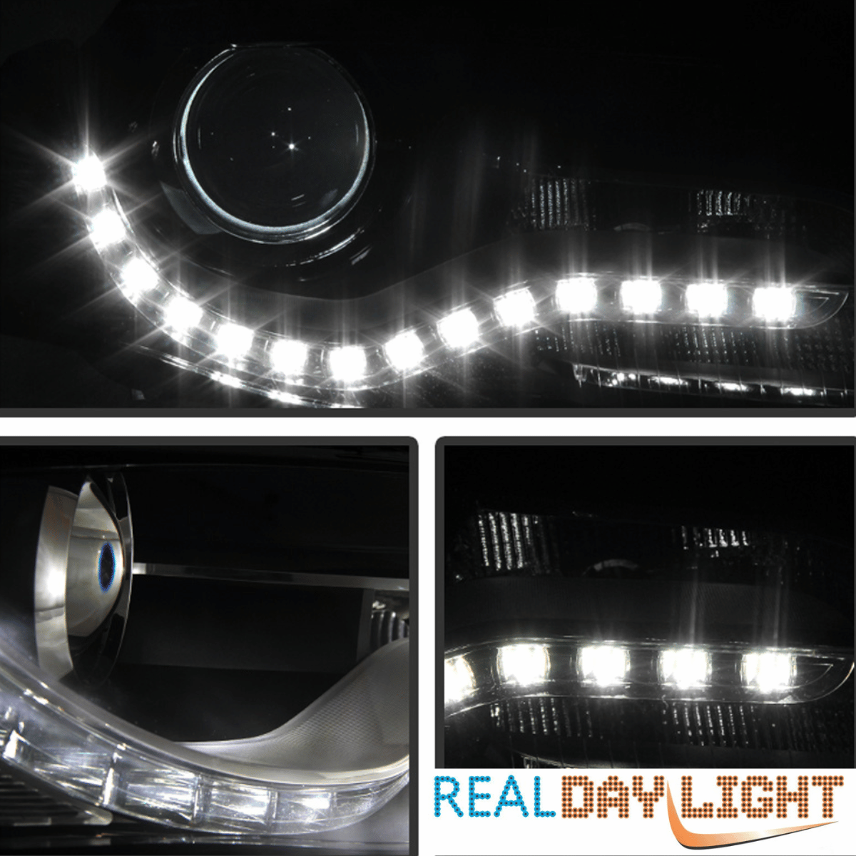LED Scheinwerfer Set für Audi A4 B8 2008–2011 LED Tagfahrlicht Schwarz
