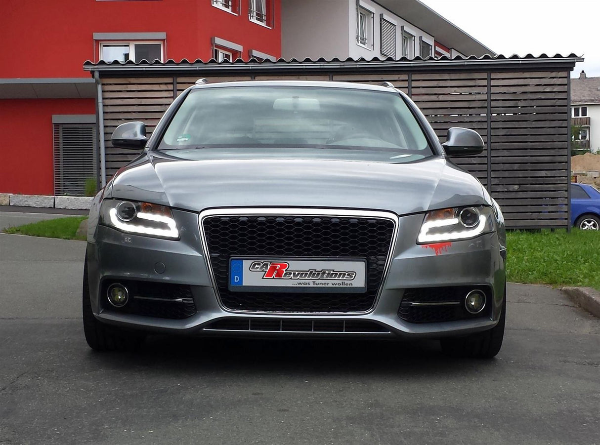 LED Tagfahrlicht Scheinwerfer Set Schwarz für Audi A4 B8 2008–2011