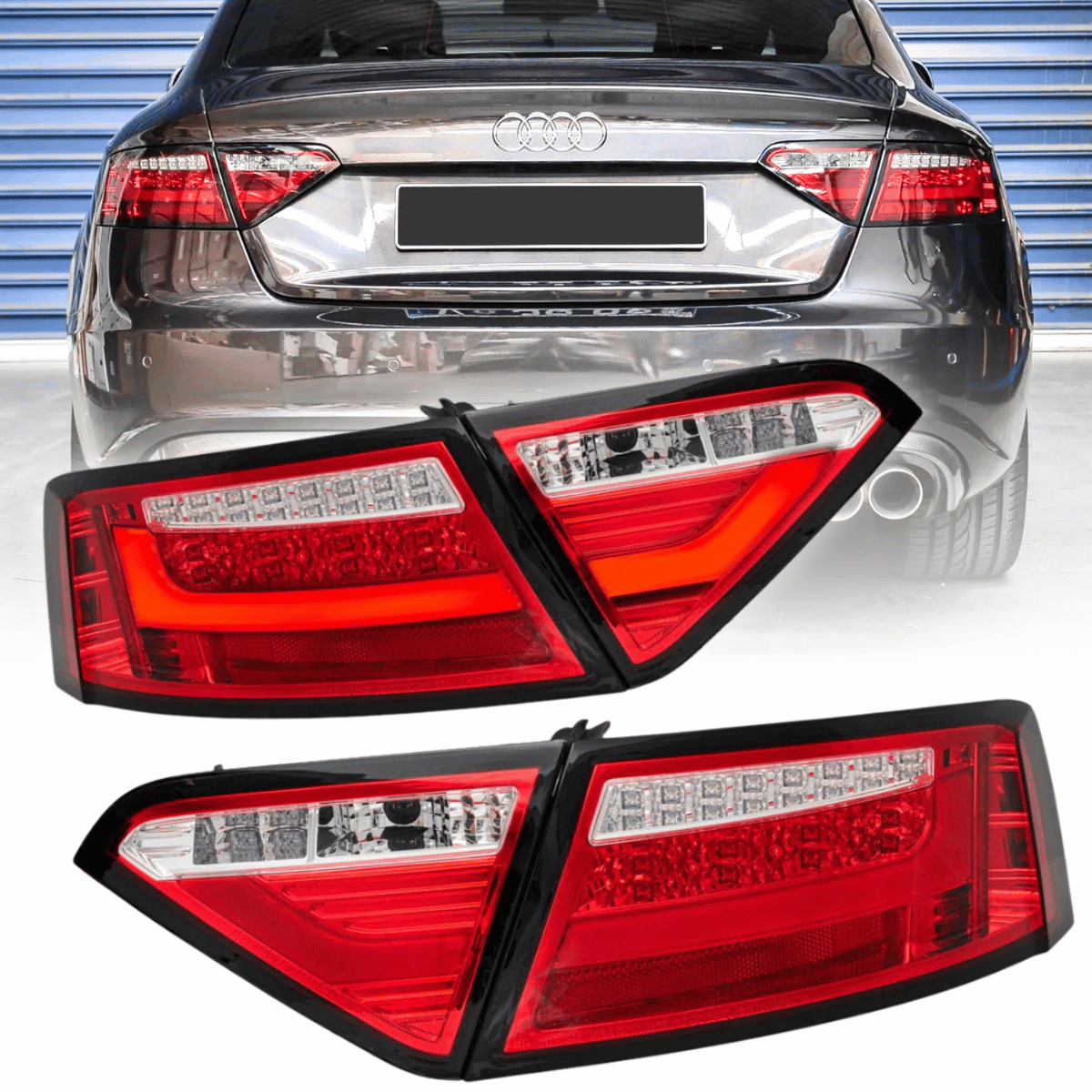LED Rückleuchten rot für Audi A5 2007-2011 Coupe Cabrio Sportback, Tuning Rücklichter