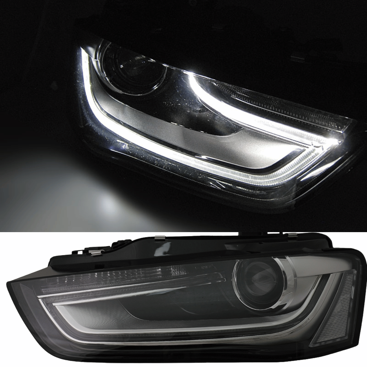 LED Scheinwerfer Set Schwarz für Audi A4 B8 2012–2015 mit Tagfahrlicht & LED Standlicht