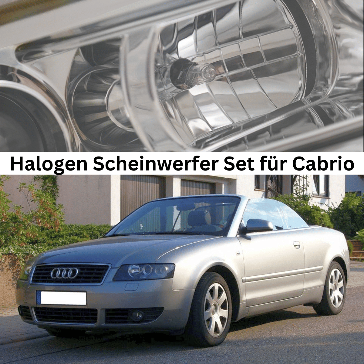 Scheinwerfer Set in chrom für Audi A4 8H B6 CABRIO 2002-2006 mit LED Standlicht