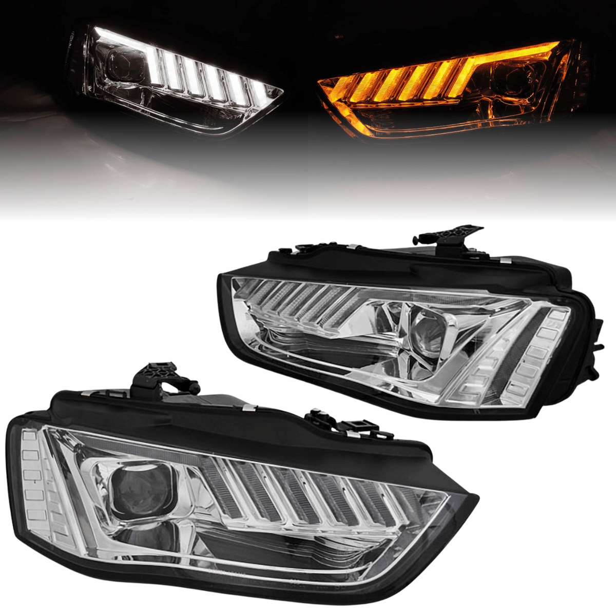 Xenon LED Scheinwerfer Set Chrom für Audi A4 B8 2012–2015 mit dynamischem Blinker