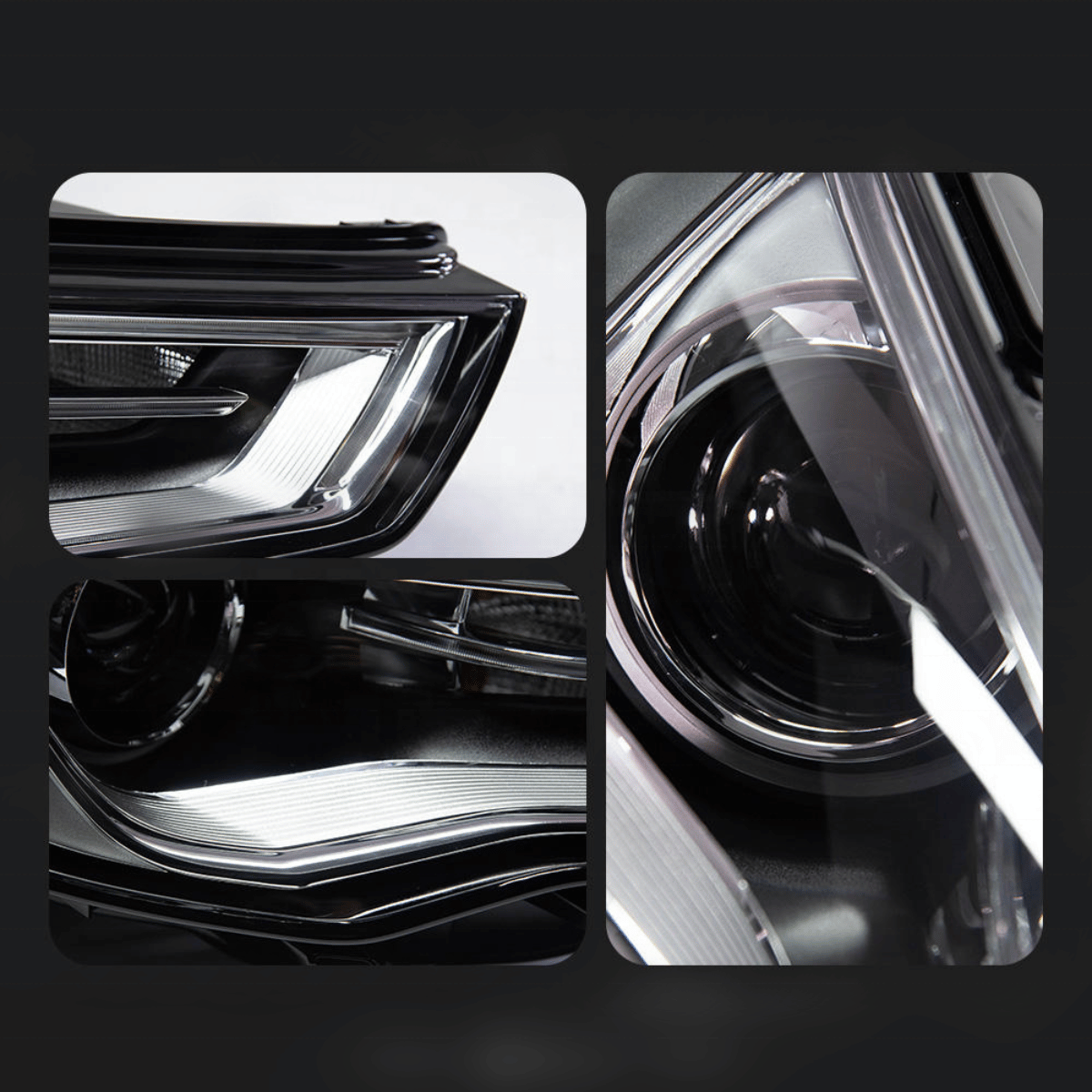 Xenon Nachrüst-Scheinwerfer Set Schwarz für Audi A3 8V 2012–2016 LED Tagfahrlicht