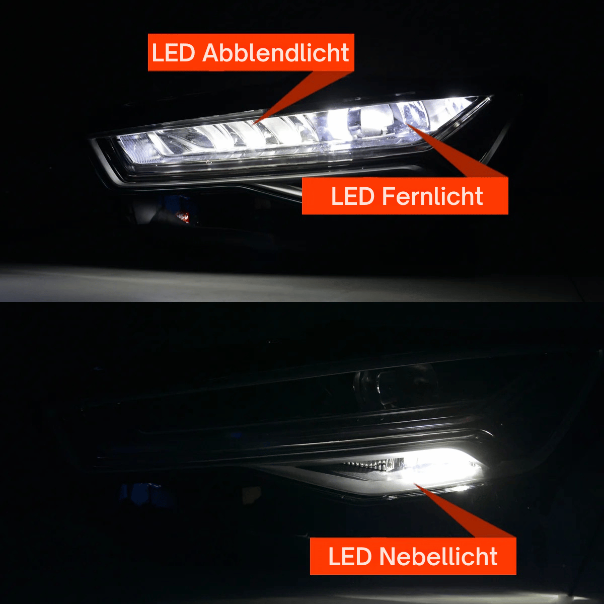Voll LED Scheinwerfer Set für Audi A6 C7 2014–2018 mit Tagfahrlicht schwarz