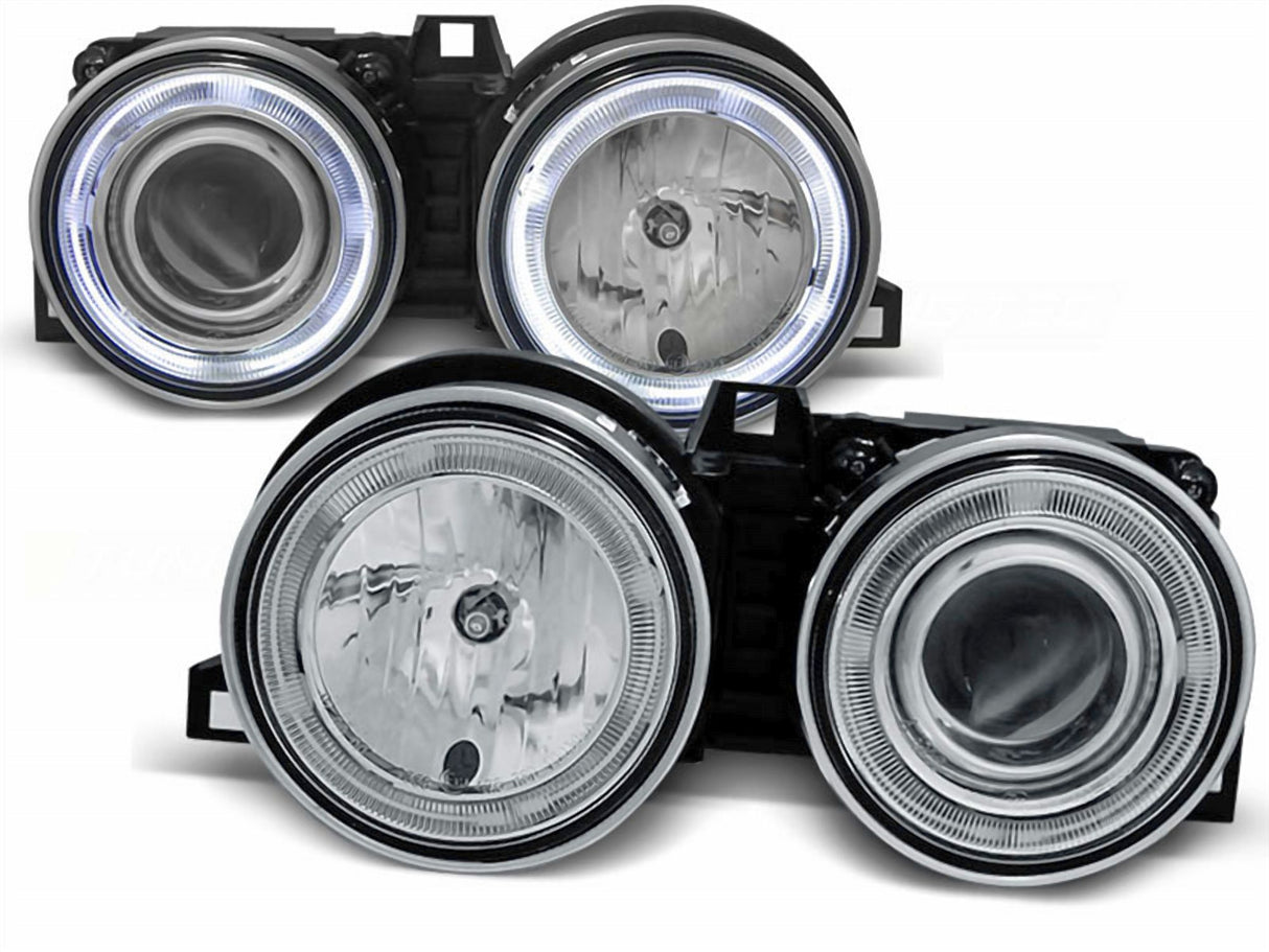 Angel Eyes Scheinwerfer Set in chrom für BMW E30 11.82-06.1994