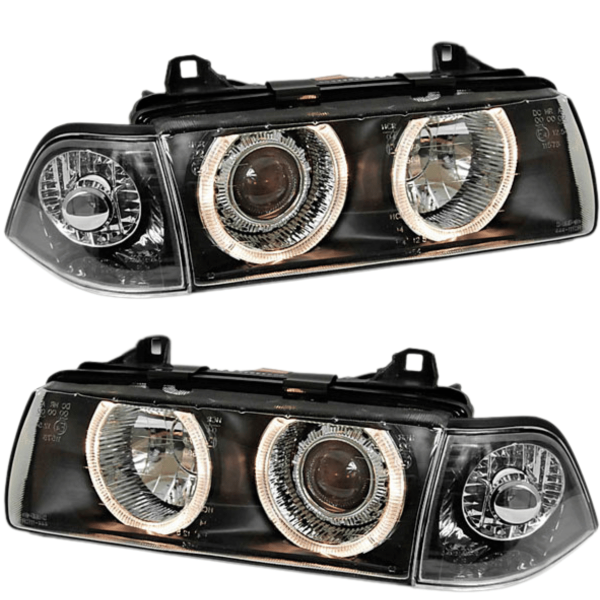 Angel Eyes Scheinwerfer Set für BMW 3er E36 Limousine Touring 12/1990-08/1999 schwarz