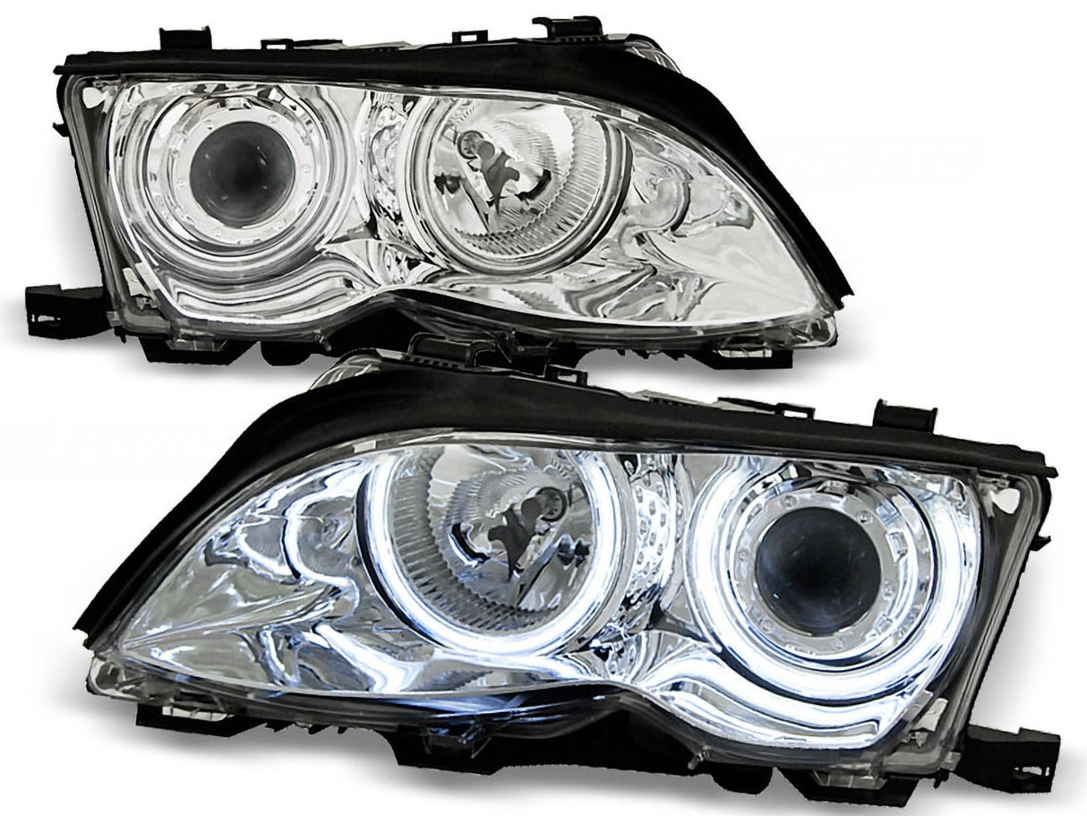 Angel Eyes Scheinwerfer Set in chrom für BMW E46 09.2001-03.2005 - CR Tuning