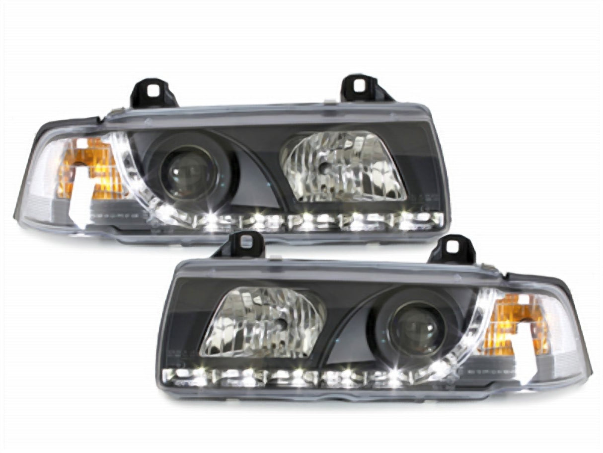 Led Scheinwerfer Set in schwarz für BMW 3er E36 Coupe 12.1990-08.1999