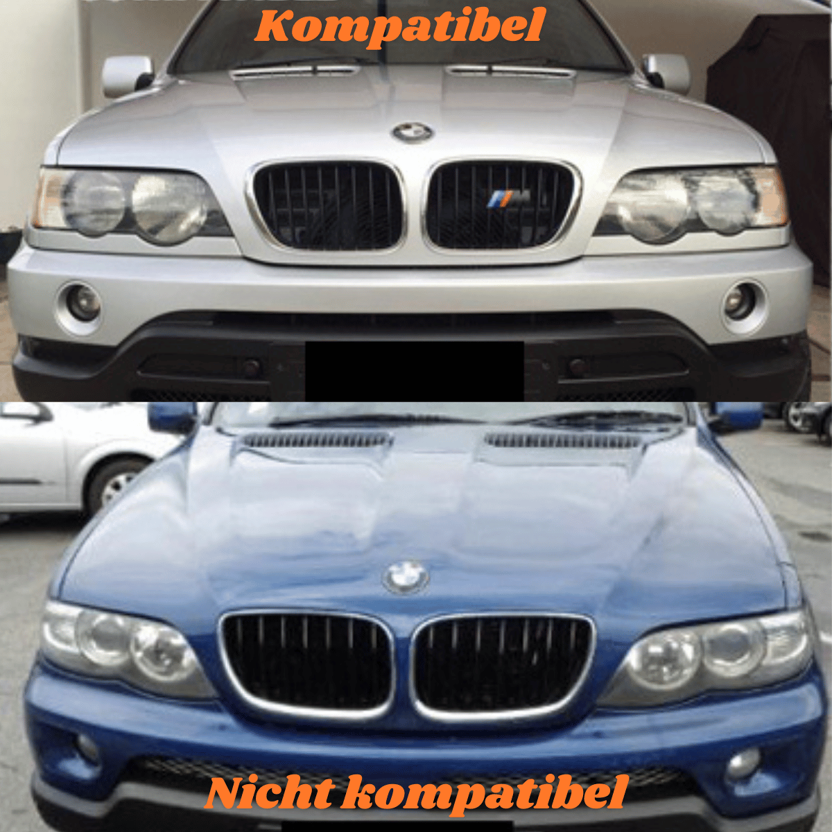 Xenon Angel Eyes Scheinwerfer Set für BMW X5 E53 1999–2003 Schwarz