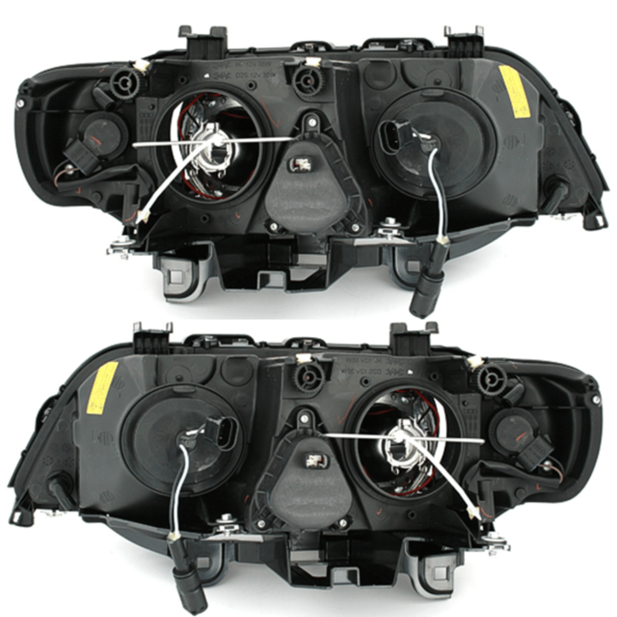 Xenon Angel Eyes Scheinwerfer Set für BMW X5 E53 1999–2003 Schwarz