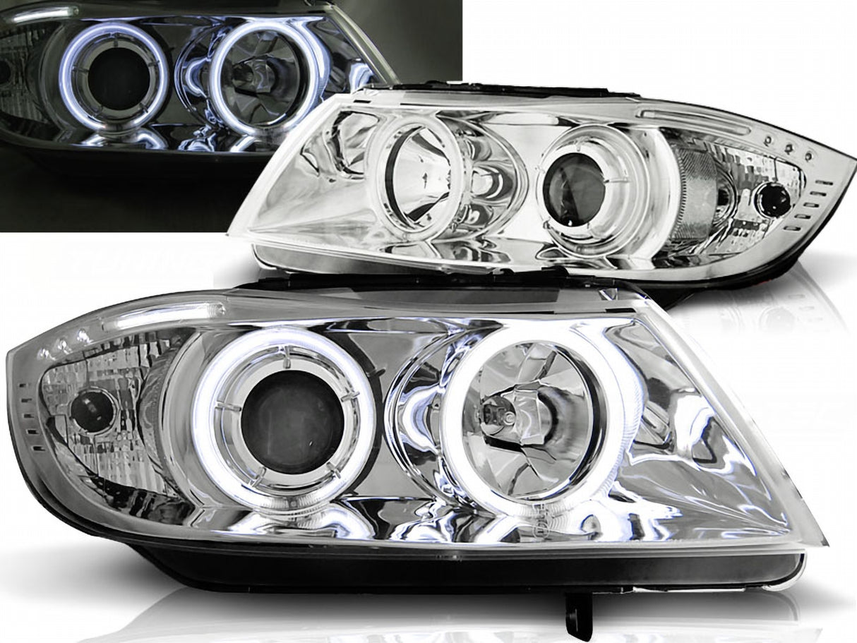 Angel Eyes Scheinwerfer Set chrom CCFL für BMW E90/E91 03.2005-08.2008
