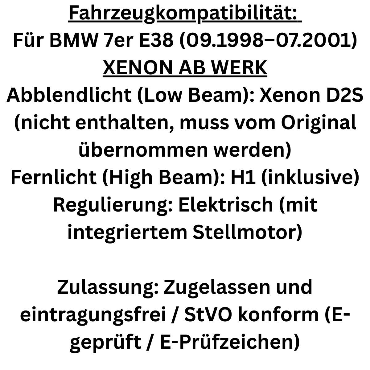 Angel Eyes Xenon Scheinwerfer Set in Schwarz für BMW 7er E38 09.1998-07.2001