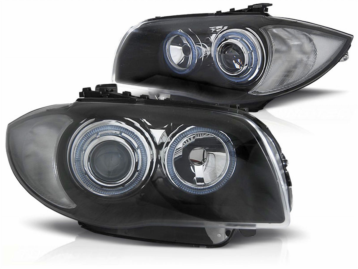 Angel Eyes Scheinwerfer Set für BMW 1 E87/E81/82/88 2004-11 schwarz