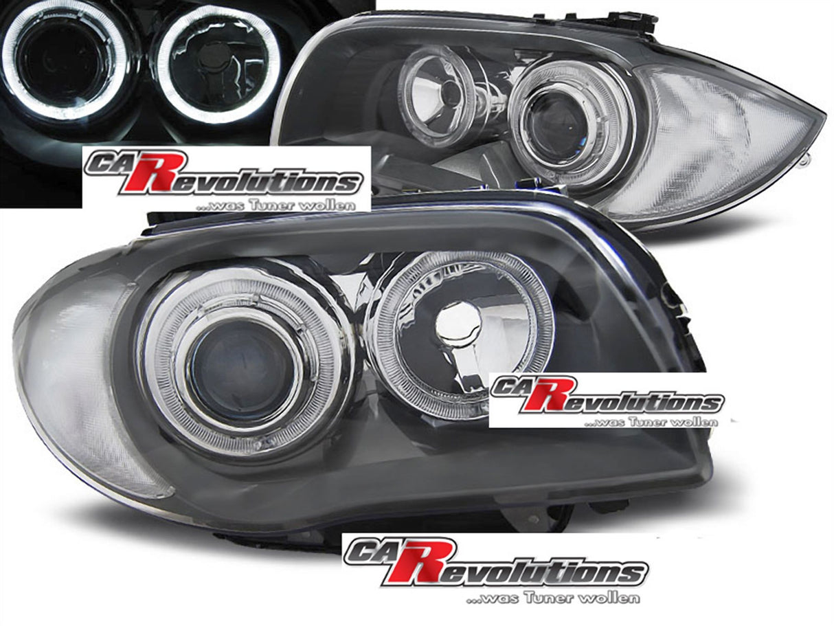 Scheinwerfer mit Ringen, Tuning Scheinwerfer für BMW 1er für BMW 1er E87 LED Angel Eyes