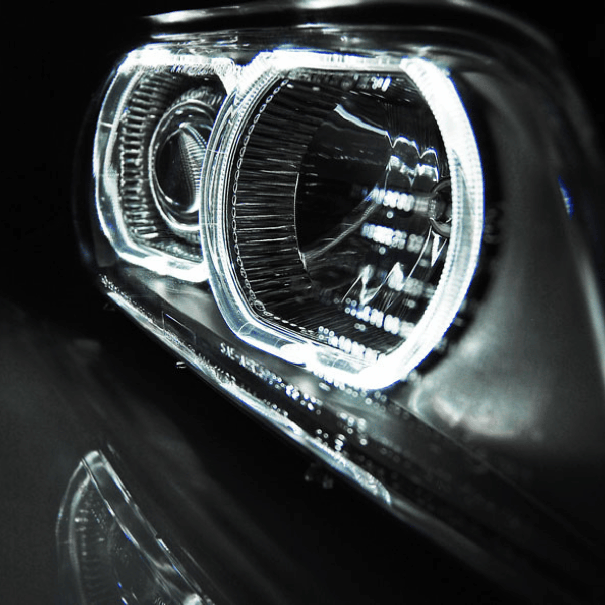 LED Angel Eyes Scheinwerfer Set LED H7/H7 schwarz für BMW E39 09/1995-2000