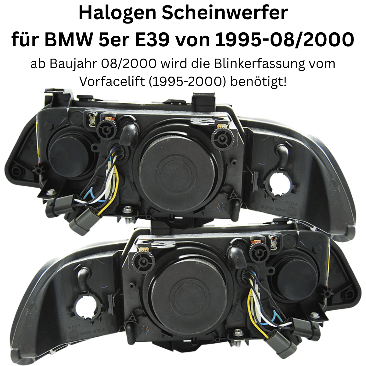 LED Angel Eyes Scheinwerfer Set LED H7/H7 schwarz für BMW E39 09/1995-2000